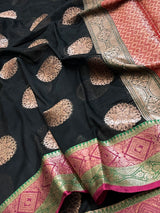 Black Semi Silk Banarasi Saree