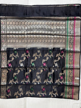 Black Dupion Silk Banarasi Saree