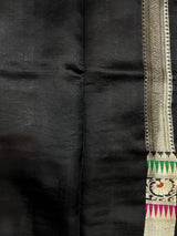 Black Dupion Silk Banarasi Saree