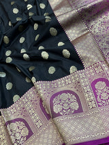 Black Semi Silk Banarasi Saree