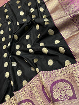 Black Semi Silk Banarasi Saree