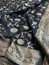 Black Chiniya Silk Banarasi Saree