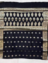 Black Chiniya Silk Banarasi Saree