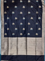 Banarasi Black Kataan Silk Saree