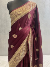 Handwoven kadhuwa pure satin katan silk meena boota saree