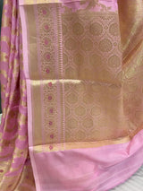 Pink Pure katan Silk Meena Jaal Banarasi Saree