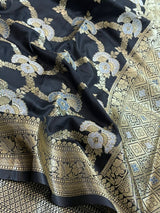 Black Semi Silk Banarasi Saree