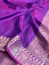 Purple Semi Silk Banarasi Saree