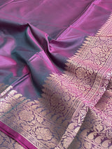 Dark Orchid Semi Silk Banarasi Saree