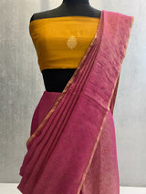 Rani Pink Pure munga banarasi saree