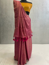 Rani Pink Pure munga banarasi saree