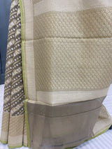 Brown handwoven cotton silk saree