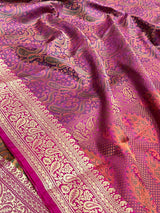 Purple Semi Silk Banarasi Saree