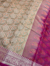 Beige Semi Silk Banarasi Saree