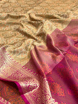 Beige Semi Silk Banarasi Saree