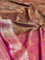 Brown Semi Silk Banarasi Saree