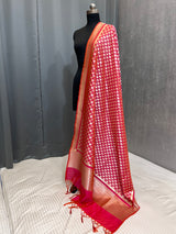 Red Semi Silk Banarasi Dupatta