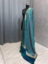 Rama Green Semi Silk Banarasi Dupatta