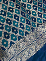 Rama Green Semi Silk Banarasi Dupatta