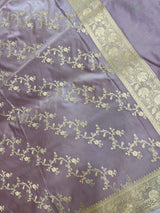 Lavender Semi Silk Banarasi Dupatta