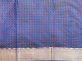 Royal Blue Semi Silk Banarasi Saree