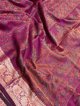 Magenta Semi Silk Banarasi Saree