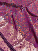 Magenta Semi Silk Banarasi Saree