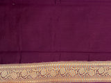 Bright Purple Cotton Silk Banarasi Saree