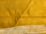 Golden Yellow Cotton Silk Banarasi Saree