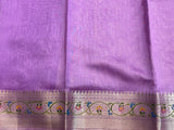 Light Purple Cotton Silk Banarasi Saree