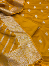 Banarasi Mustard Mashru Silk Dress Material