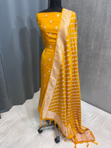 Banarasi Mustard Mashru Silk Dress Material