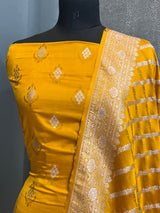 Banarasi Mustard Mashru Silk Dress Material