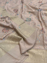 Beige Pure Munga Silk Dupatta