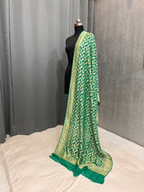 Rama Green Pure Khaddi Georgette Silk Dupatta