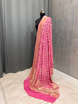 Pink Pure Khaddi Gorgette Silk Dupatta