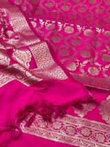 Rani Pink Semi Silk Banarasi Dupatta