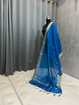 Blue Semi Silk Banarasi Dupatta
