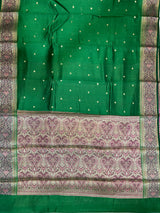 Bottle Green Chiniya Silk Banarasi Saree