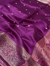 Purple Chiniya Silk Banarasi Saree