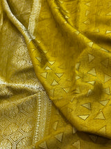 Mustard Munga Silk Saree