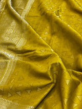 Mustard Munga Silk Saree