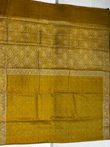 Mustard Munga Silk Saree