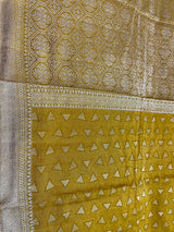 Mustard Munga Silk Saree
