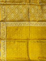 Mustard Munga Silk Saree