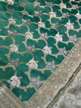 Green Semi Silk Banarasi Saree