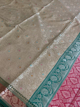 Olive Semi Silk Banarasi Saree