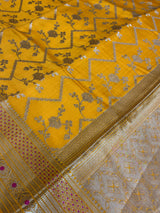 Mustard Chiniya Silk Banarasi Saree