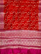 Red Chiniya Silk Banarasi Saree