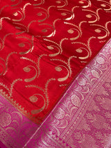 Red Chiniya Silk Banarasi Saree